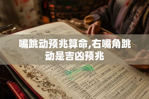 嘴跳动预兆算命,右嘴角跳动是吉凶预兆