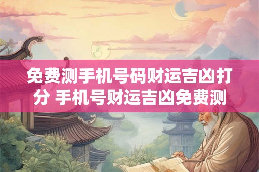 免费测手机号码财运吉凶打分 手机号财运吉凶免费测