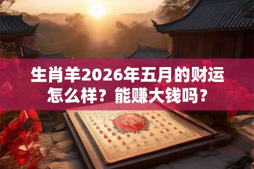 生肖羊2026年五月的财运怎么样？能赚大钱吗？