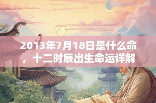 2013年7月18日是什么命，十二时辰出生命运详解