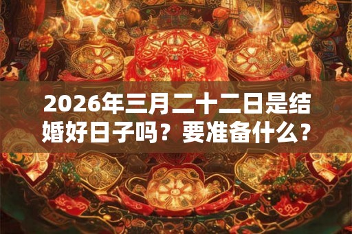 2026年三月二十二日是结婚好日子吗？要准备什么？