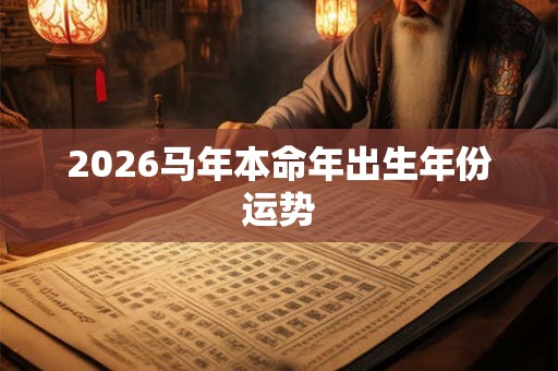 2026马年本命年出生年份运势