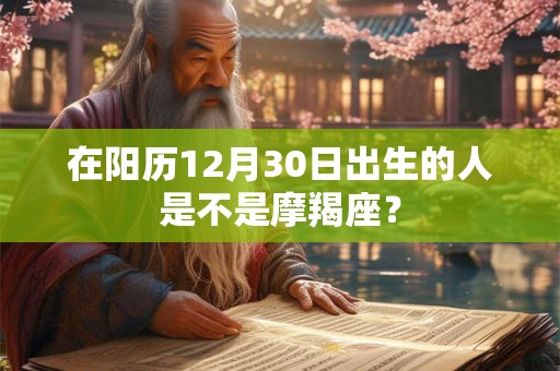 在阳历12月30日出生的人是不是摩羯座？