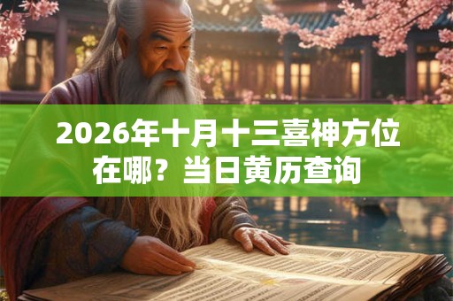2026年十月十三喜神方位在哪？当日黄历查询