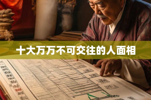 十大万万不可交往的人面相