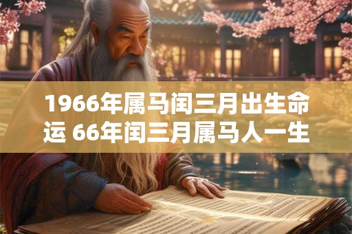 1966年属马闰三月出生命运 66年闰三月属马人一生运势
