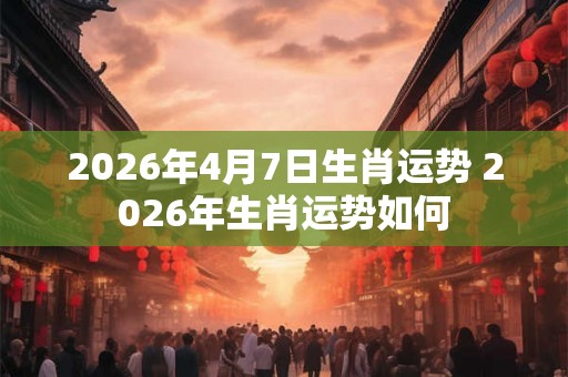 2026年4月7日生肖运势 2026年生肖运势如何