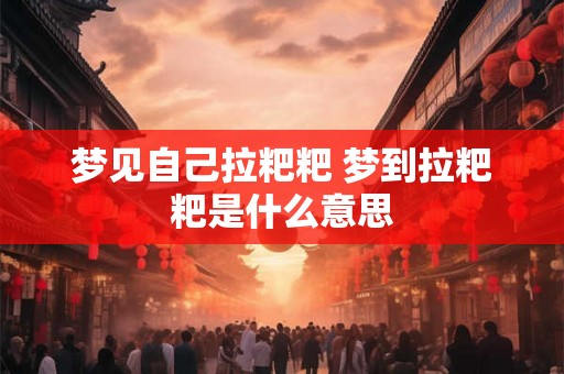 梦见自己拉粑粑 梦到拉粑粑是什么意思