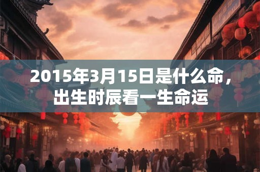 2015年3月15日是什么命,出生时辰看一生命运 2015年3月15日是什么命,出生时辰看一生命运