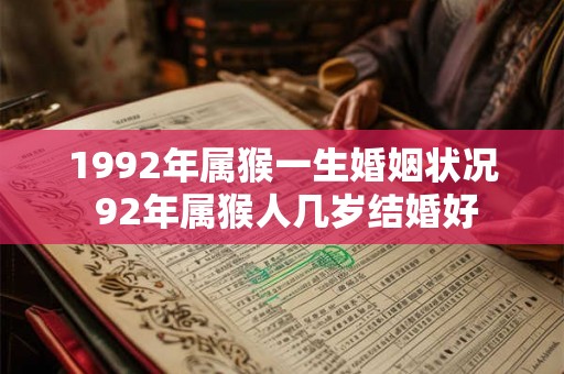 1992年属猴一生婚姻状况 92年属猴人几岁结婚好