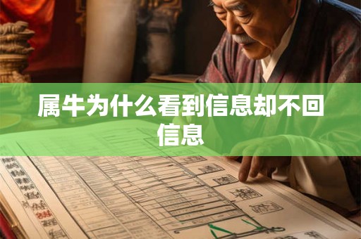 属牛为什么看到信息却不回信息 属牛为什么看到信息却不回信息