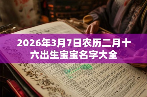 2026年3月7日农历二月十六出生宝宝名字大全