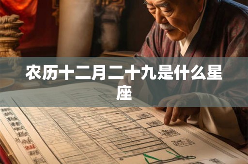 农历十二月二十九是什么星座