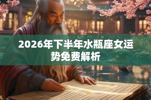 2026年下半年水瓶座女运势免费解析