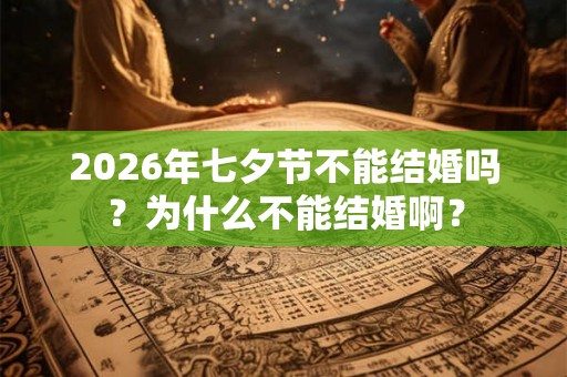 2026年七夕节不能结婚吗？为什么不能结婚啊？