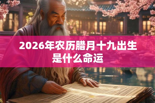 2026年农历腊月十九出生是什么命运