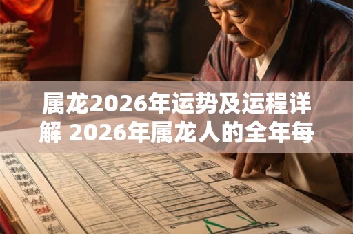 属龙2026年运势及运程详解 2026年属龙人的全年每月运势