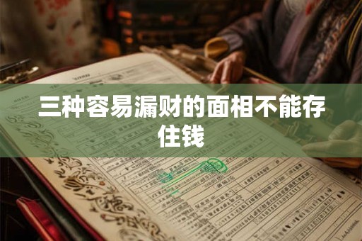 三种容易漏财的面相不能存住钱 三种容易漏财的面相不能存住钱