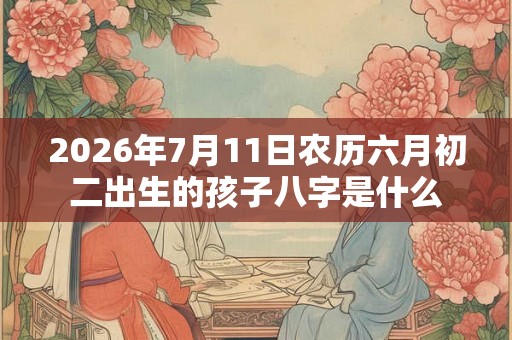 2026年7月11日农历六月初二出生的孩子八字是什么