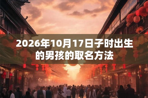 2026年10月17日子时出生的男孩的取名方法