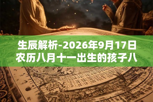 生辰解析-2026年9月17日农历八月十一出生的孩子八字起名 生辰解析-2026年9月17日农历八月十一出生的孩子八字起名