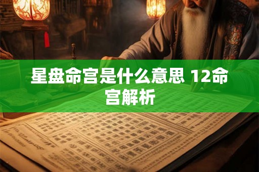 星盘命宫是什么意思 12命宫解析