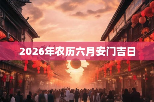 2026年农历六月安门吉日 2026年农历六月安门吉日