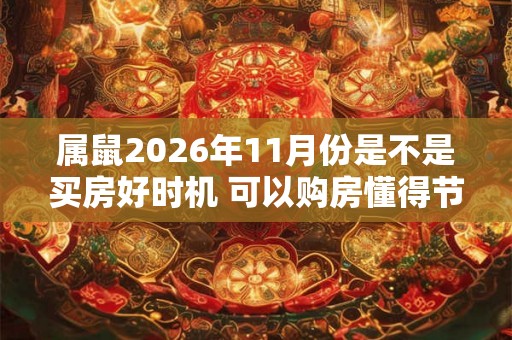 属鼠2026年11月份是不是买房好时机 可以购房懂得节俭 属鼠2026年11月份是不是买房好时机 可以购房懂得节俭