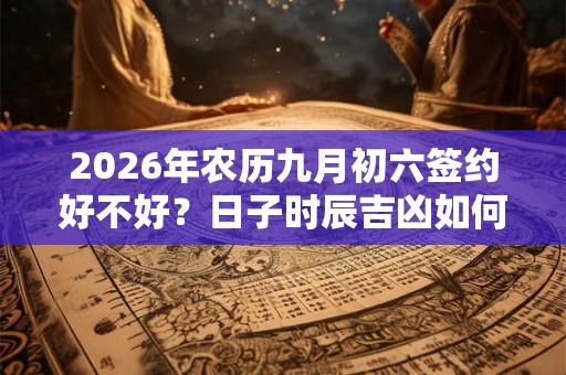 2026年农历九月初六签约好不好？日子时辰吉凶如何？