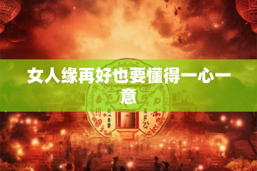 女人缘再好也要懂得一心一意