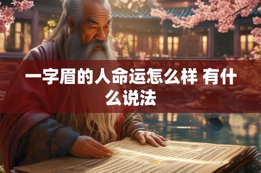 一字眉的人命运怎么样 有什么说法