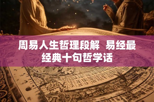 周易人生哲理段解 易经最经典十句哲学话 周易人生哲理段解 易经最经典十句哲学话