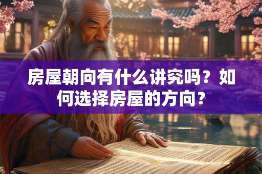 房屋朝向有什么讲究吗?如何选择房屋的方向? 房屋朝向有什么讲究吗?如何选择房屋的方向?