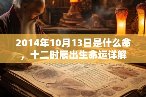 2014年10月13日是什么命，十二时辰出生命运详解