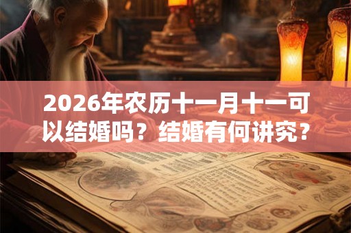 2026年农历十一月十一可以结婚吗？结婚有何讲究？