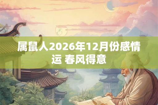属鼠人2026年12月份感情运 春风得意 属鼠人2026年12月份感情运 春风得意
