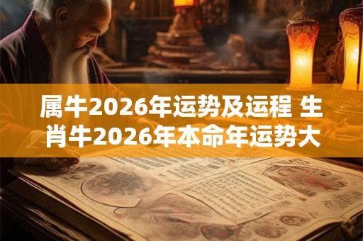 属牛2026年运势及运程 生肖牛2026年本命年运势大全！