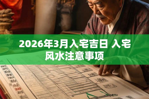 2026年3月入宅吉日 入宅风水注意事项