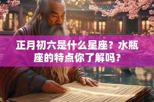 正月初六是什么星座？水瓶座的特点你了解吗？