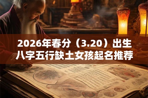2026年春分（3.20）出生八字五行缺土女孩起名推荐