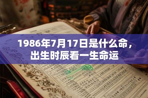 1986年7月17日是什么命，出生时辰看一生命运