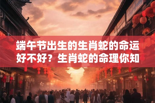 端午节出生的生肖蛇的命运好不好?生肖蛇的命理你知道吗? 端午节出生的生肖蛇的命运好不好?生肖蛇的命理你知道吗?