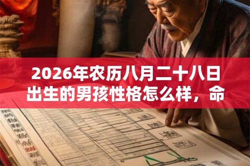 2026年农历八月二十八日出生的男孩性格怎么样，命运好不好？