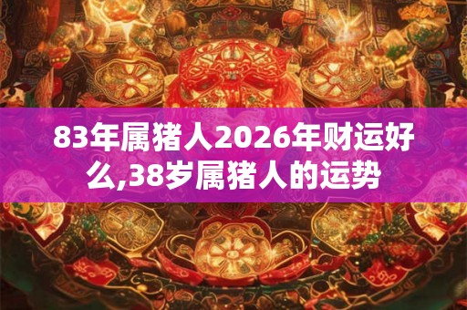 83年属猪人2026年财运好么,38岁属猪人的运势