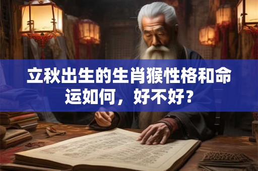 立秋出生的生肖猴性格和命运如何，好不好？