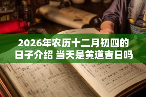 2026年农历十二月初四的日子介绍 当天是黄道吉日吗
