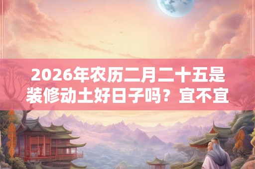 2026年农历二月二十五是装修动土好日子吗?宜不宜修造 2026年农历二月二十五是装修动土好日子吗?宜不宜修造