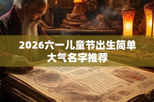 2026六一儿童节出生简单大气名字推荐