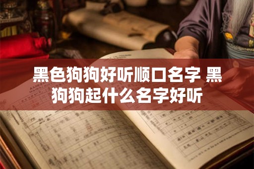 黑色狗狗好听顺口名字 黑狗狗起什么名字好听
