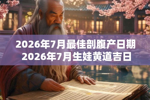 2026年7月最佳剖腹产日期 2026年7月生娃黄道吉日查询
